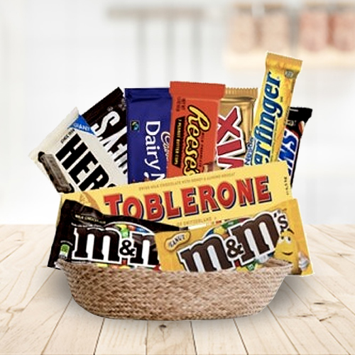 Sweet Chocolate Basket-Send Chocolate Birthday Gifts