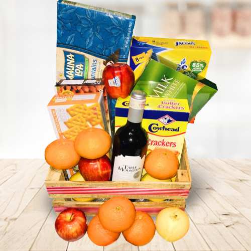 - Fruit Chocolate And Wine Basket Delivery