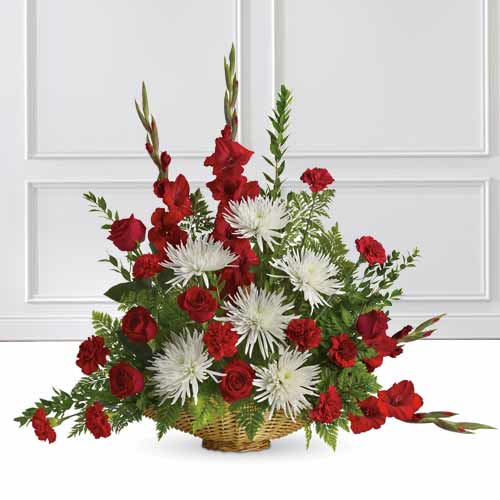 Gladioulus In A Basket-Flowers To Send For Congratulations