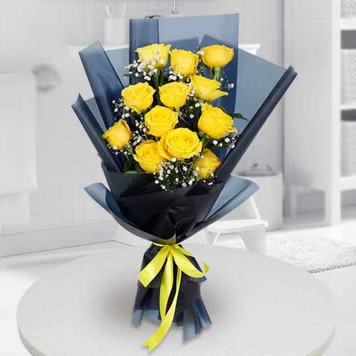 10 Yellow Rose Bouquet