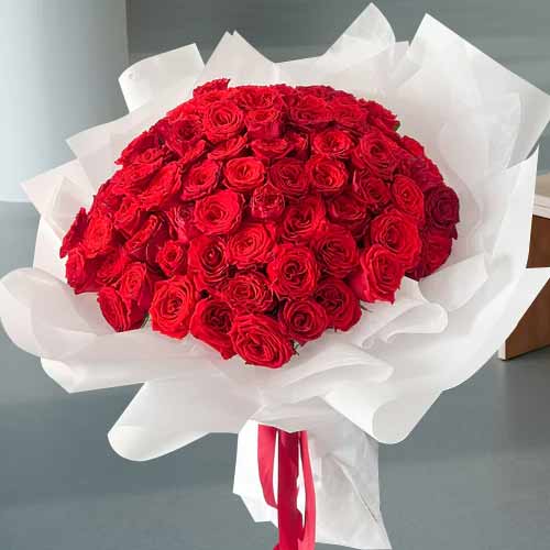 48 Red Roses Bouquet-Valentines Day Flower Gifts