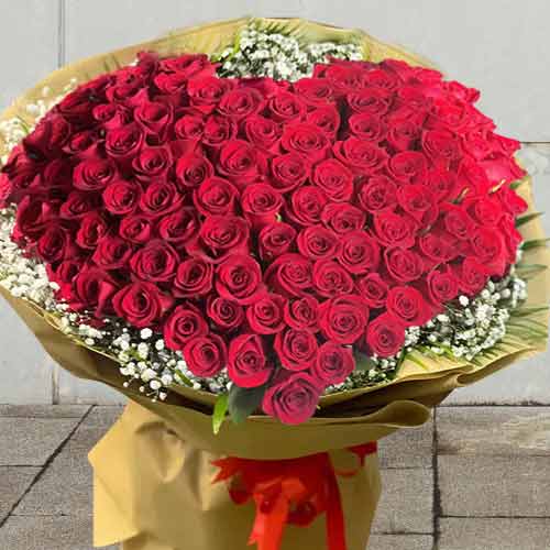 100 Red Rose Arrangement-Rose Arrangements For Valentine's Day