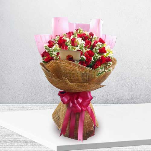 Marvelous 36 Stems Bouquet-Flowers For Husband Birthday