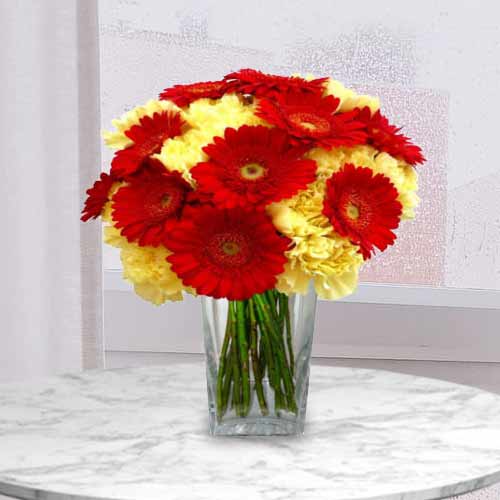 Carnation And Gerbera Arrangement