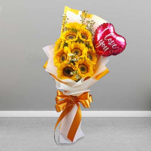 10 Sunflower Bouquet-Sending Sunflower Birthday Bouquet