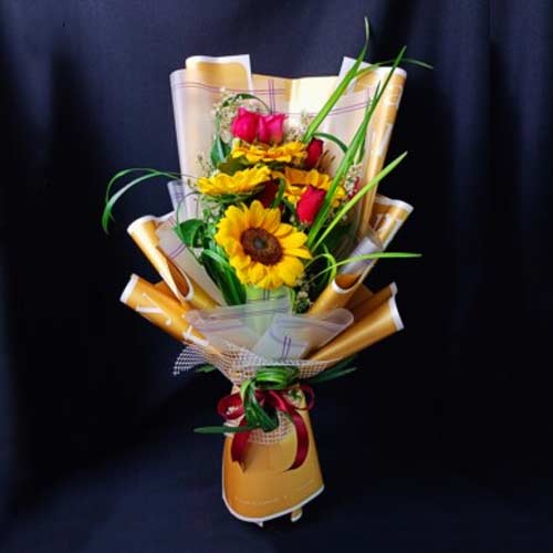 Sunflower And Rose-Send Flowers For Him